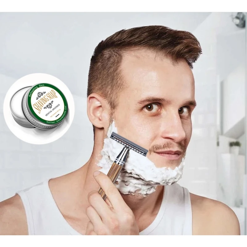 60g Professional Shaving Cream Shaving Soap Foaming Moisturizing Razor Deep Cleansing Barbering for Men Barber Care