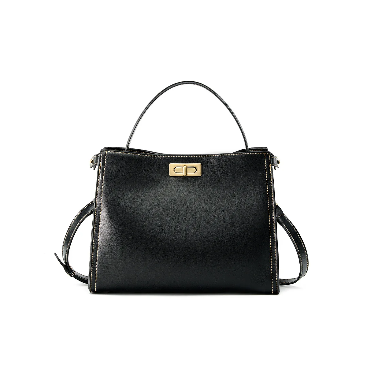 

Genuine leather vintage women's handbag 2025 new niche design top layer cowhide simple commuter one-shoulder crossbody bag