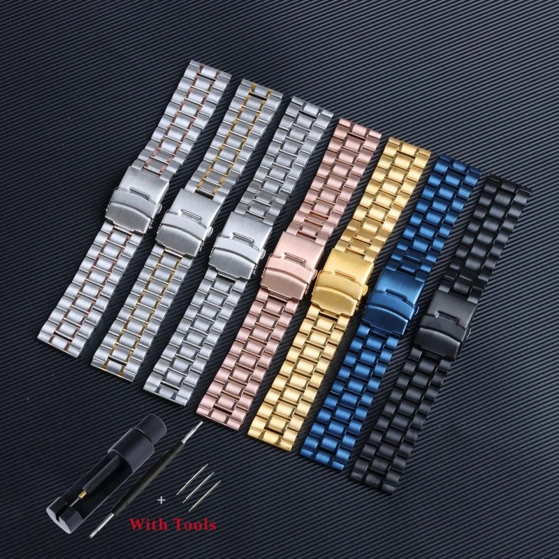 

18mm 20mm 22mm 24mm High Quality Solid Stainless Steel Watch Strap Replacement for Universal Sport Waterproof Watch Band