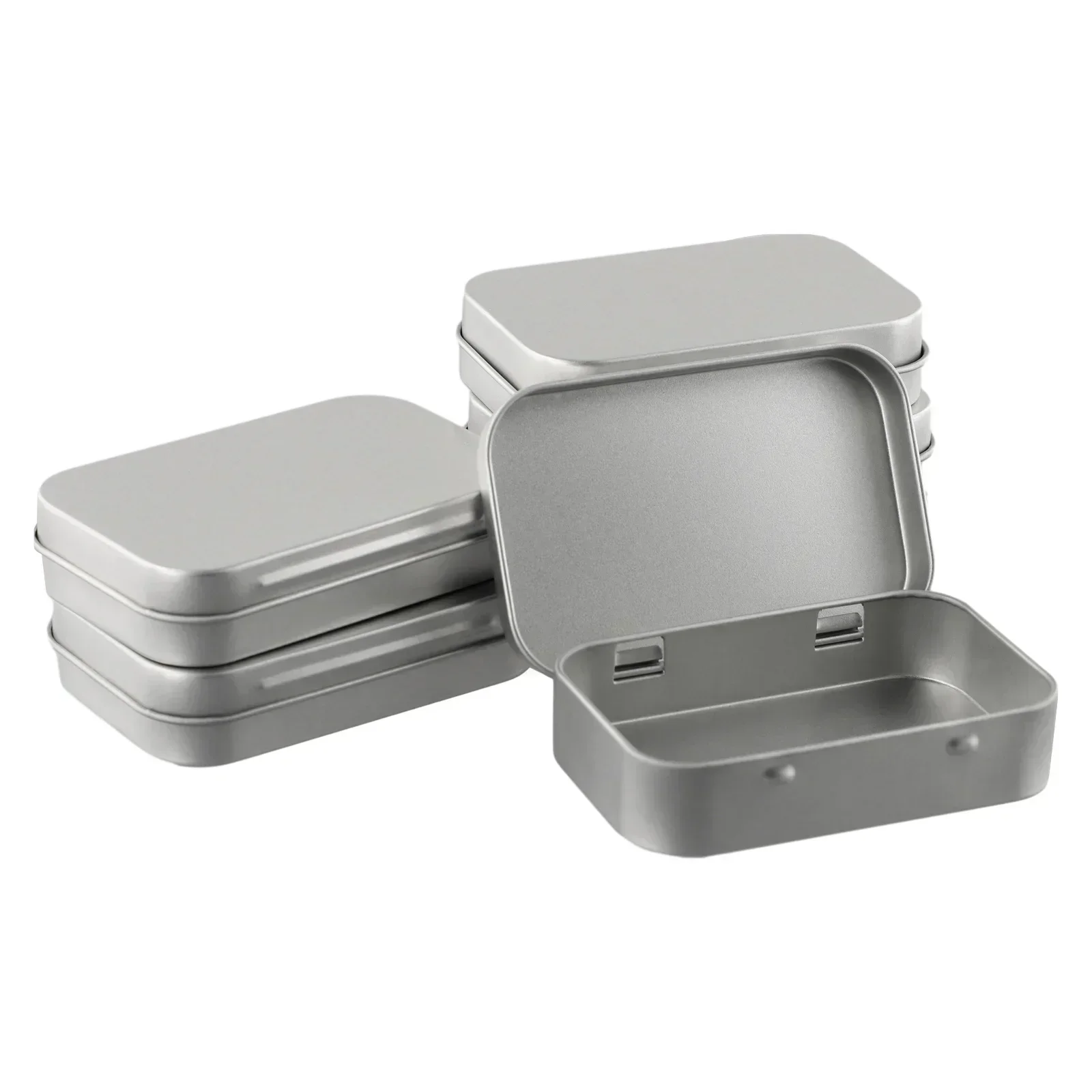 6Pc Metal Box Tin-Plated Containers Empty Hinged Lid Small Empty Storage Box Candy Storage Box Humidor Rolling Jewelry Box Use