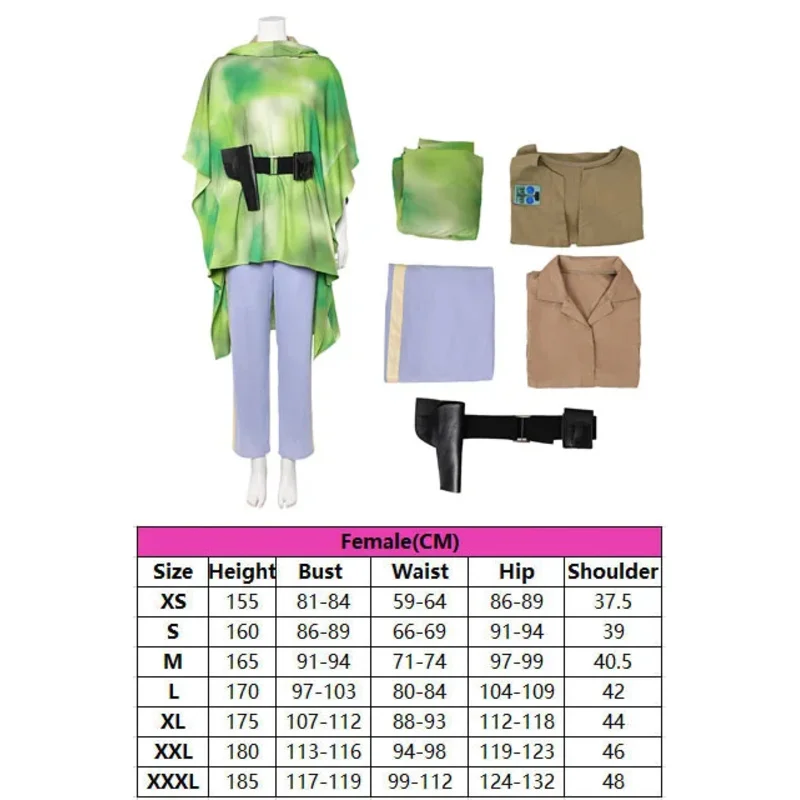 1983 Movie Return Jedi Leia Cosplay Costume Women Disguise Cloak Belt Set Clothing Female Roleplay Halloween Carnival Party Suit