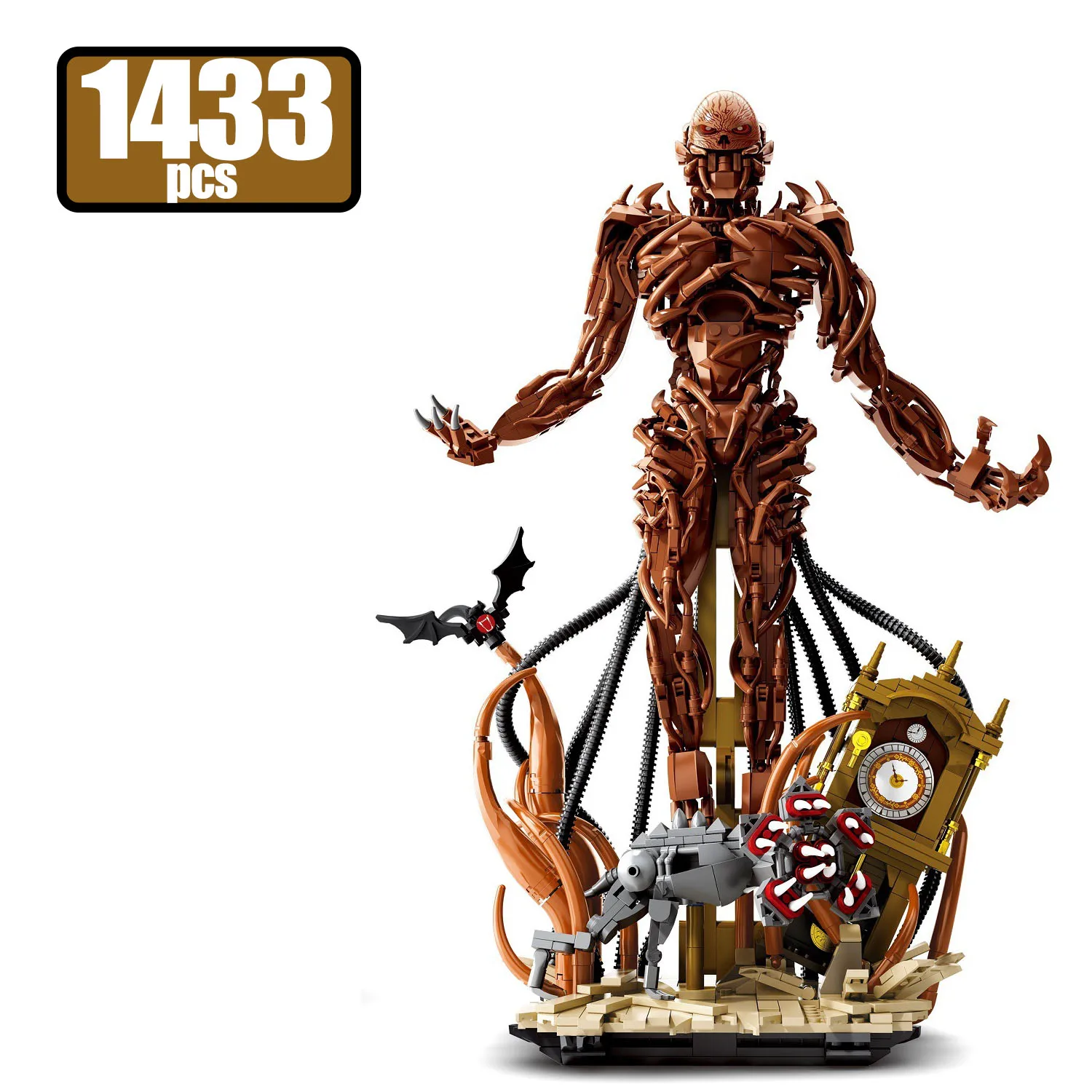 1433 Stuks MOC Horror Monster Skelet Bouwstenen Model Stad Creatieve Schedel Huis Ornament Stenen Montage Speelgoed Halloween Cadeaus