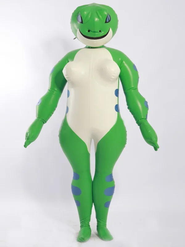 Latex Rubber Catsuit Badysuit Suit Double-layer inflatable frog Unisex Masquerade