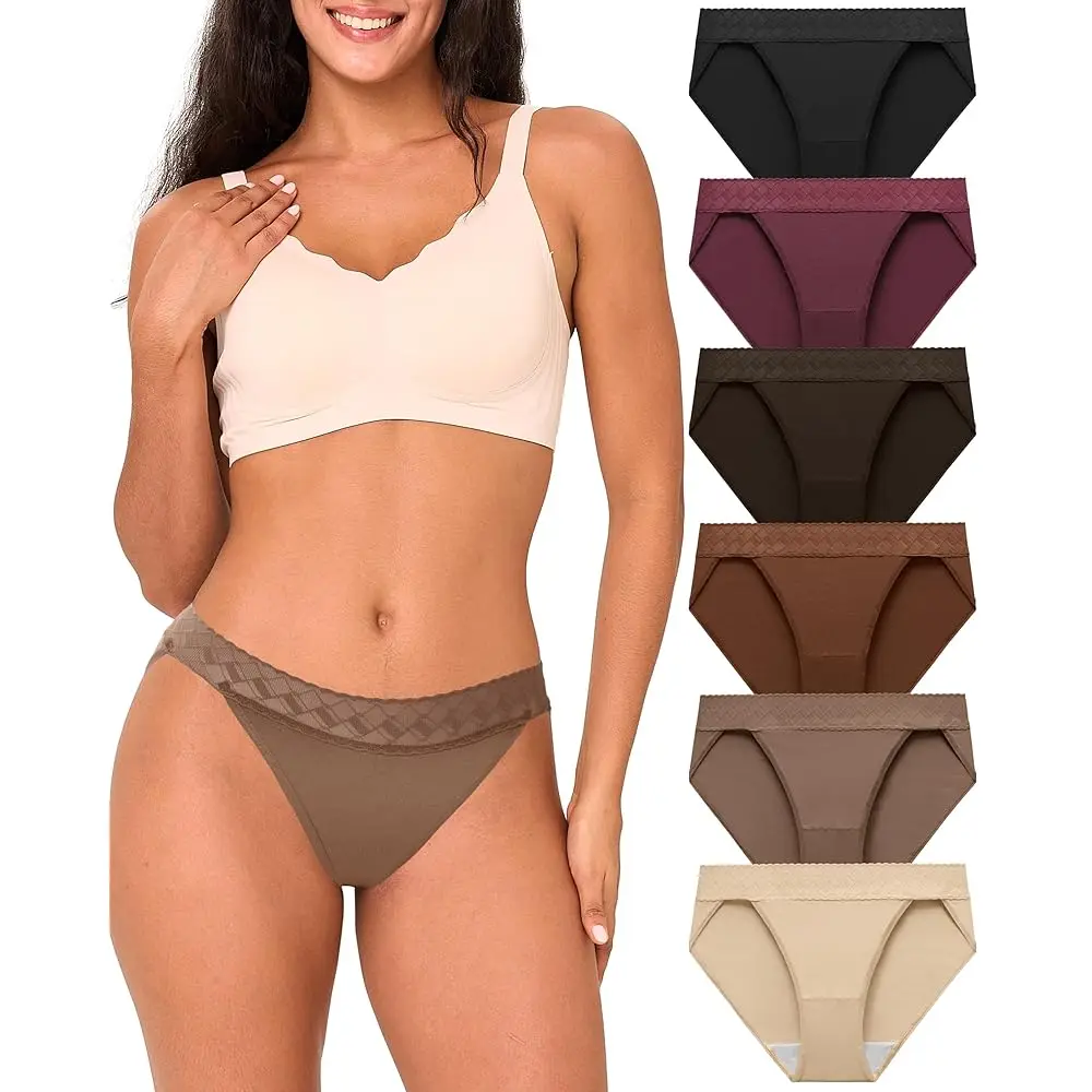 

Женские трусики-бикини COOL с высокой посадкой и кружевом, дышащие, влагоотводящие, комплект из 6 штук