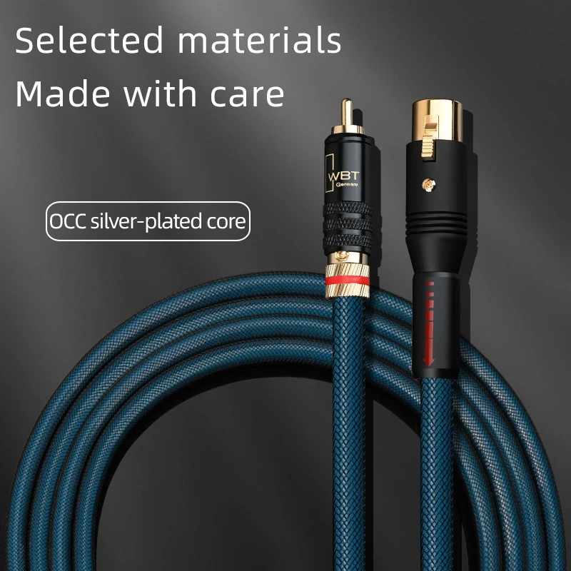 ATAUDIO HiFi 2RCA do 2XLR kabel Audio wysokiej jakości OCC posrebrzany 2RCA męski do 2XLR zbalansowany męski/kabel żeński do głośnika