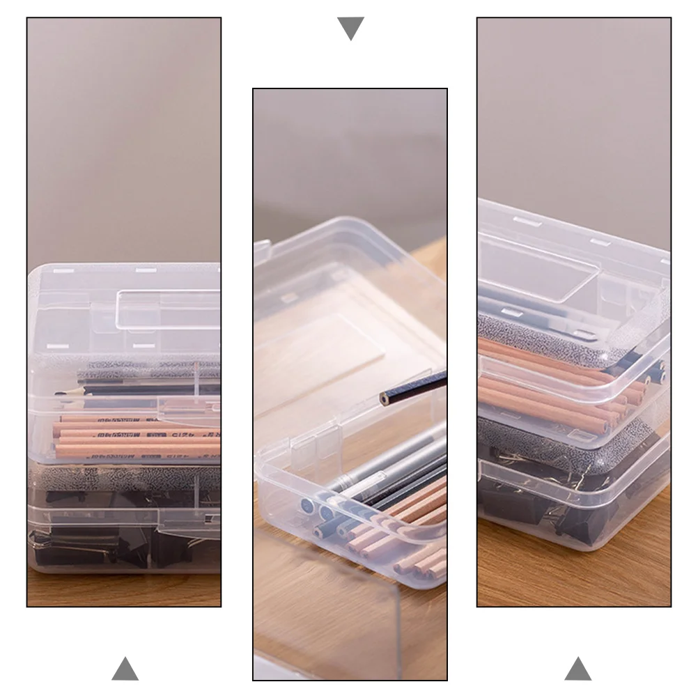 1pc Large Capacity Transparent Plastic Pencil Case Multi-Functional Stationery Box For Students Durable Sturdy Pen Storage