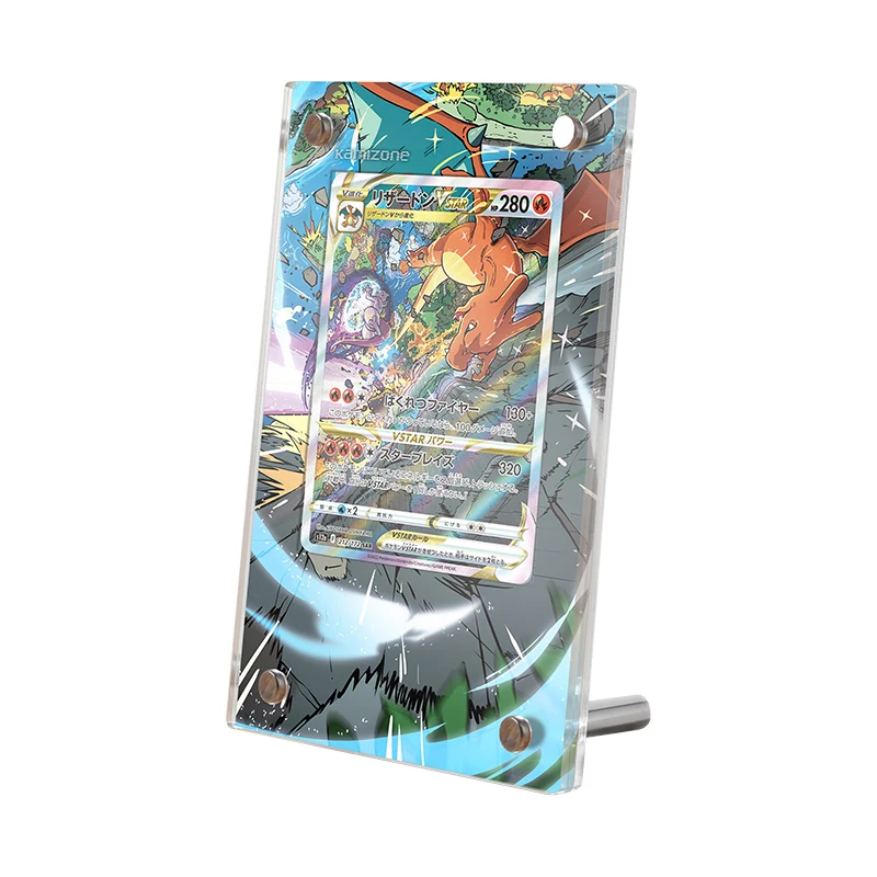 Diy PTCG Display Stand Charizard Mewtwo Lana Lillie Marnie Acrylic Card Brick Photo Frame PTCG Gift Toy Not Include Cards