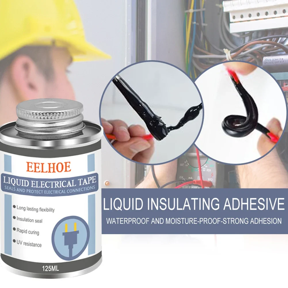125/50/30ML Liquid Insulation Electrical Tape Multi-use Waterproof UV Protection Fast Rubber Fixed Dry Insulating Sealing Glue