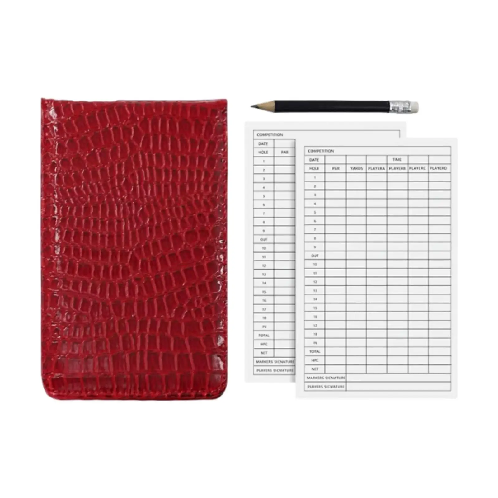 

Golf Scorecard Holder with 2Pcs Scorecards Elastic Bands Compact Golf Scorecard Cover Yardage Book Cover Golf Scorecard Book