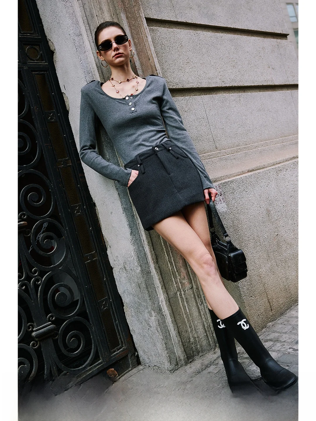Luna7xi Women's Knitted Fleece Long Sleeve T-Shirt Half Open Collar Slim Fit Base Shirt Comfortable Soft Korean Style Commute