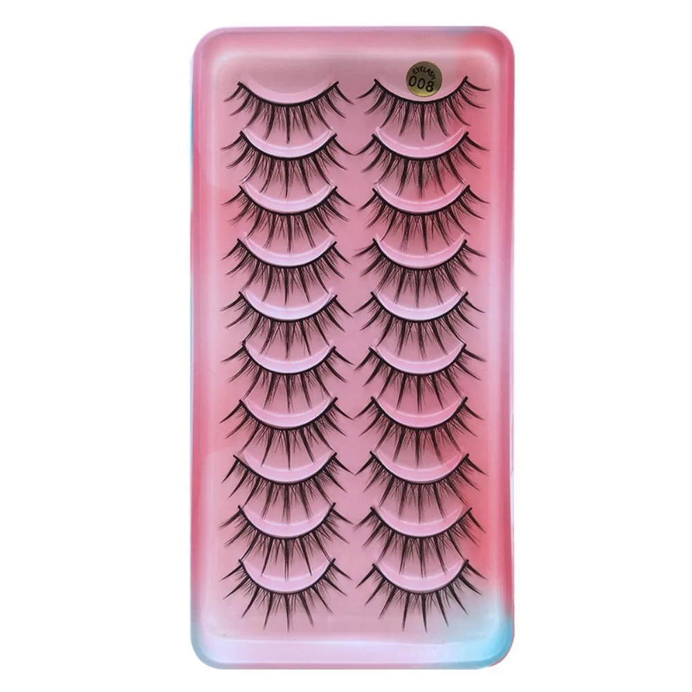 

10Pairs Lashes Extension Fake Cluster Eyelashes DIY Dense Fluffy False Eyelashes Makeup Reusable Thick Curled Up Eyelashes