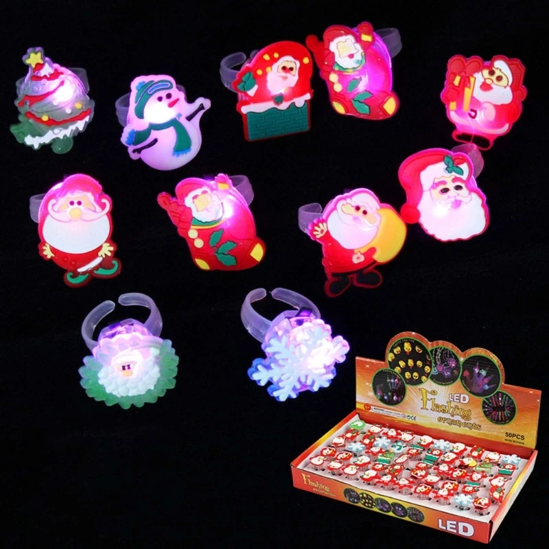 Cartoon Luminous Toy Light Up Ring Brooch Necklace Bangle for Kids Glowing Party Gifts for Children Halloween Xmas