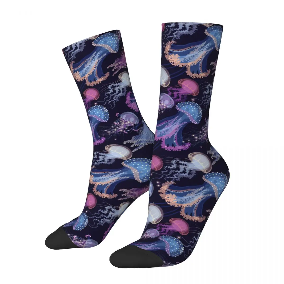 Sea Turtle Jellyfish Sock Printed Man Polyester