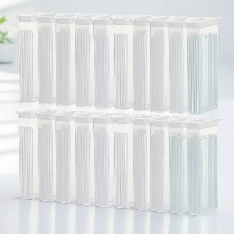 

50pcs For Pathological Sections Pp Material Microscope Slide Storage Holder Slotted Channels Lab Tool Plastic Cuboid
