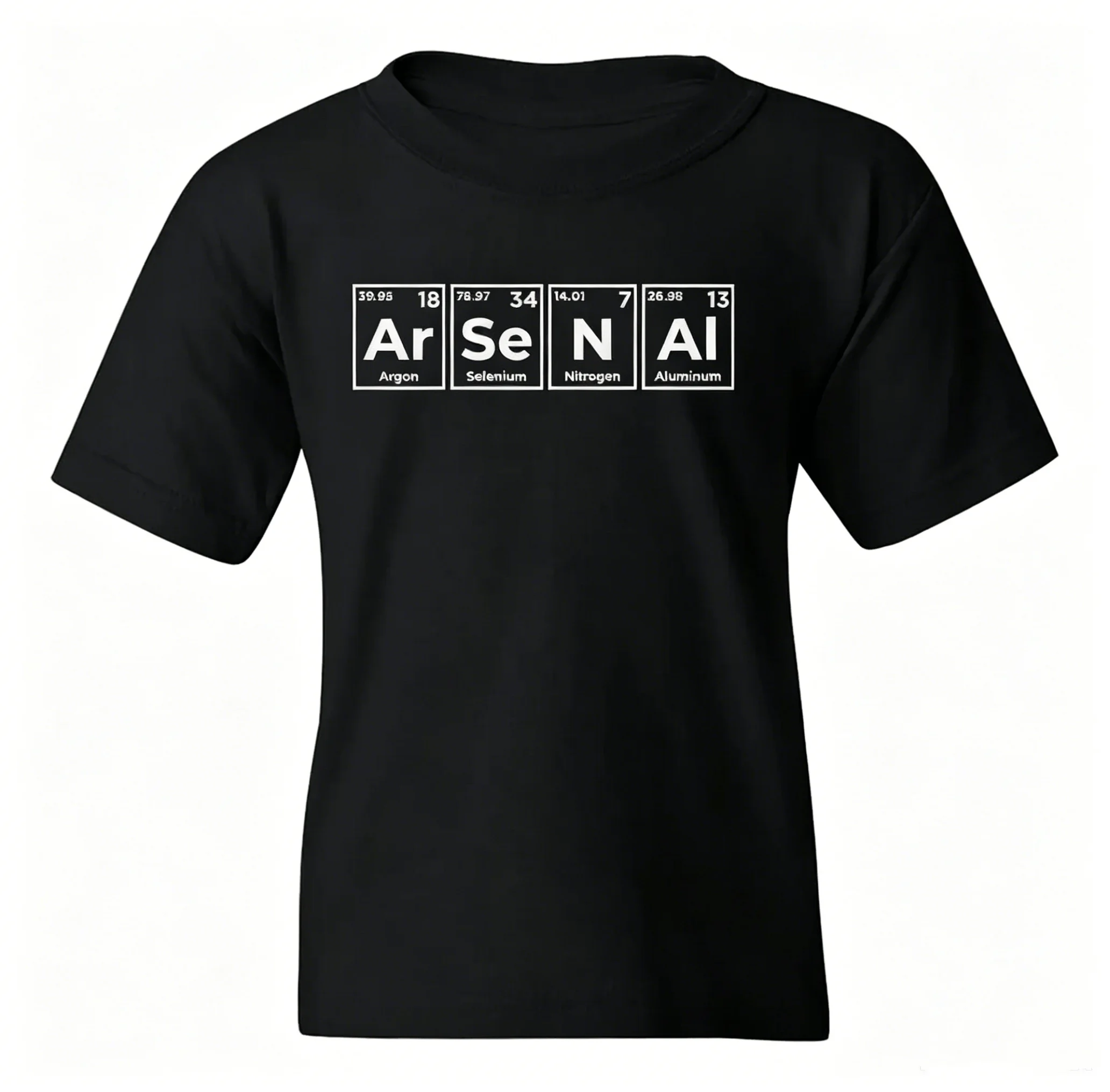 Camiseta con Diseño de la Tabla Periódica del Arsenal, Club de Fútbol Arsenal, Verano 2026, Nueva Moda Urbana Y2K, Camiseta Unisex Extra Grande para Hombre y Mujer