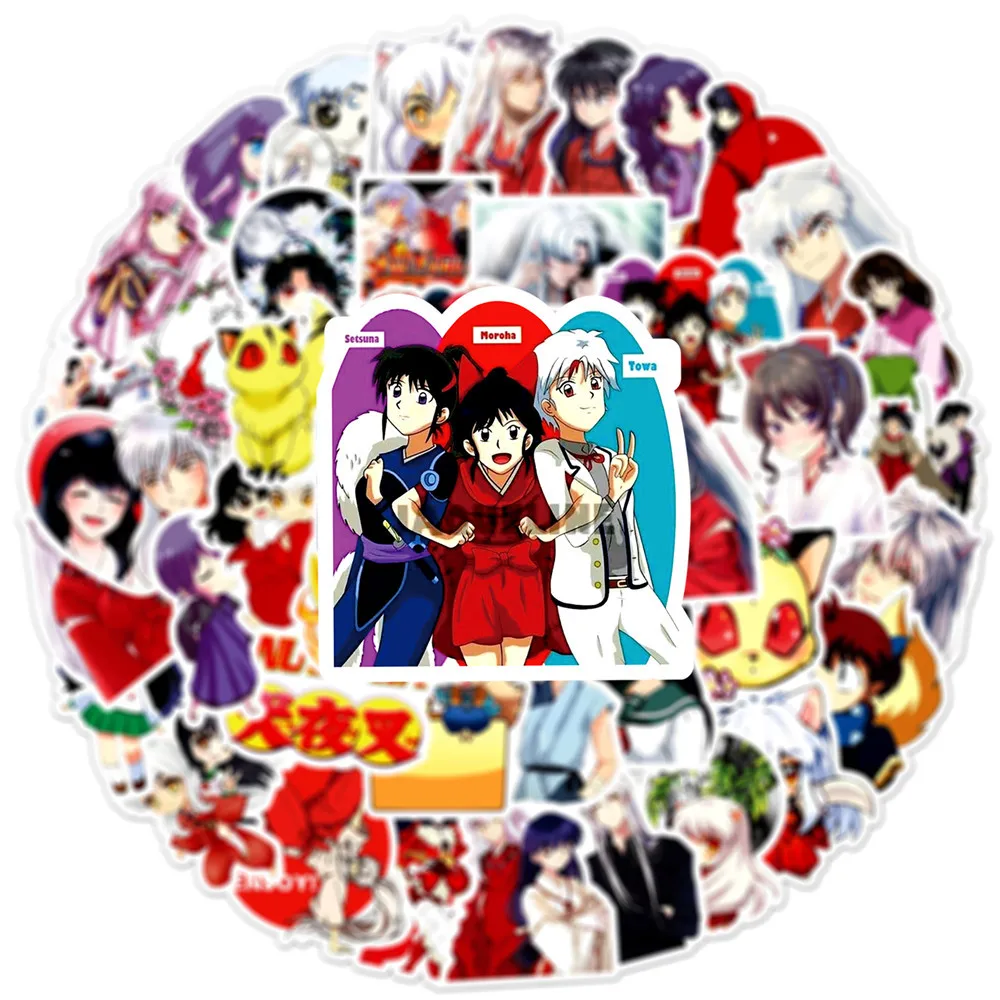 50Pcs Funny Anime Stickers Inuyasha Cartoon Decals Kikyō Graffiti DIY Suitcase Laptop Guitar Car Bike Skateboard Sticker - view 5