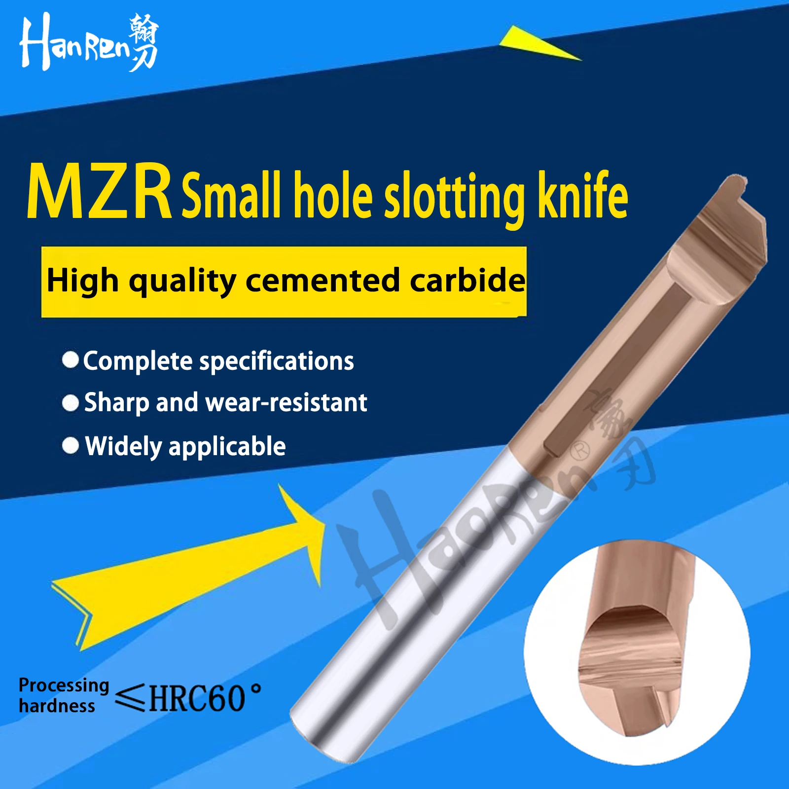 

Tungsten Steel Alloy Small Boring Cutter MZR4 MZR5 MZR6 R0.5 R0.75 R1 End Face Circular Arc Grooving Cemented Carbide