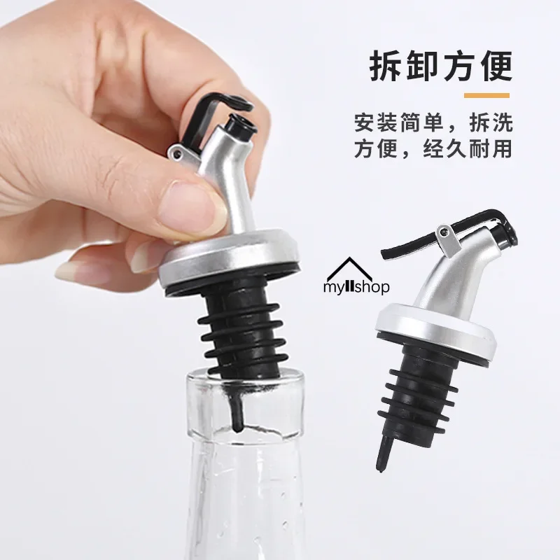 Oil Bottle Stopper  Liquor Dispenser ABS Lock Wine Pourers Flip Top Drink Wine Stopper Leak-proof Nozzle Bottle Cap Kitchen Tool