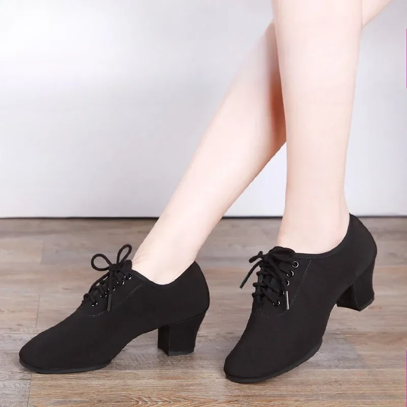 

customized Latin dance shoes adult women's dance shoes women's soft soled mid high heels modern ballroom performance shoes