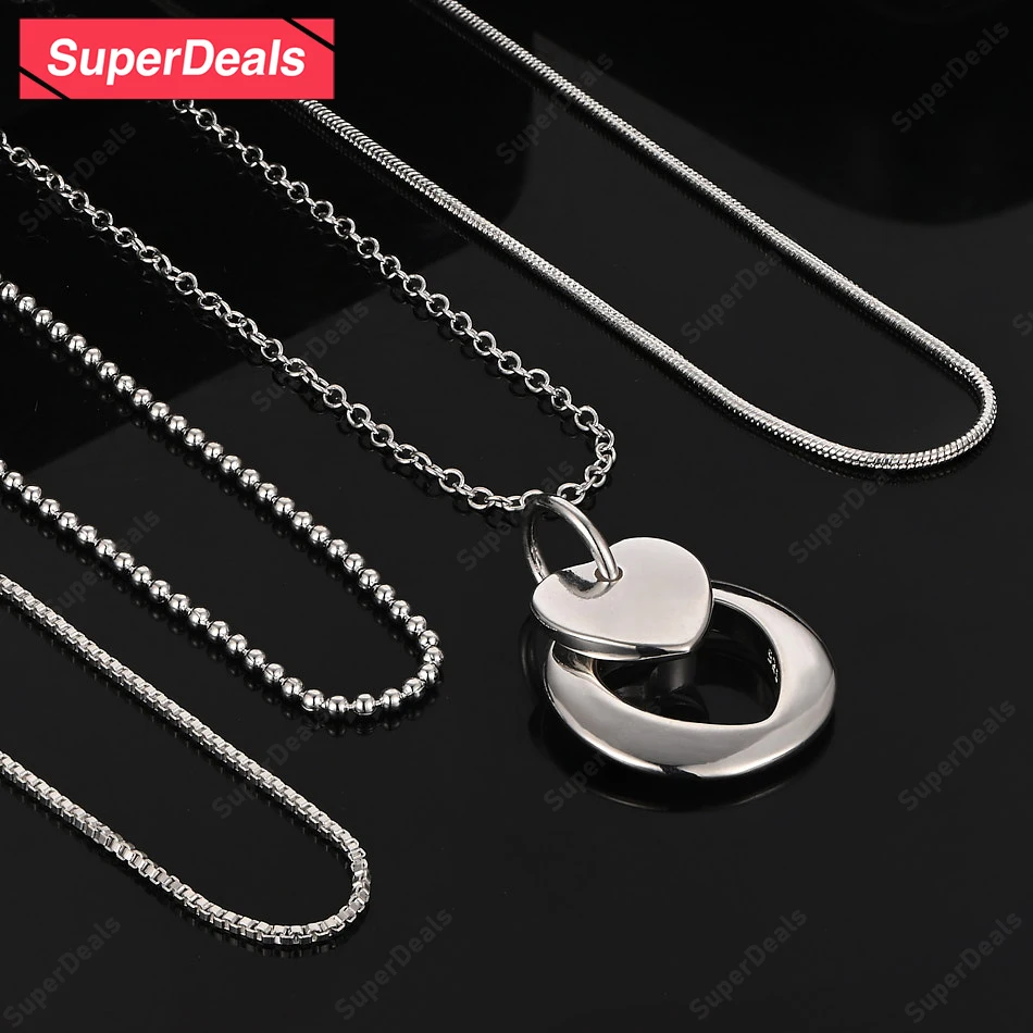 Superdeals 925 Sterling Silver Heart Pendant Necklace For Women Party Valentine's Day Gift Pretty High Quality Jewelry Necklace