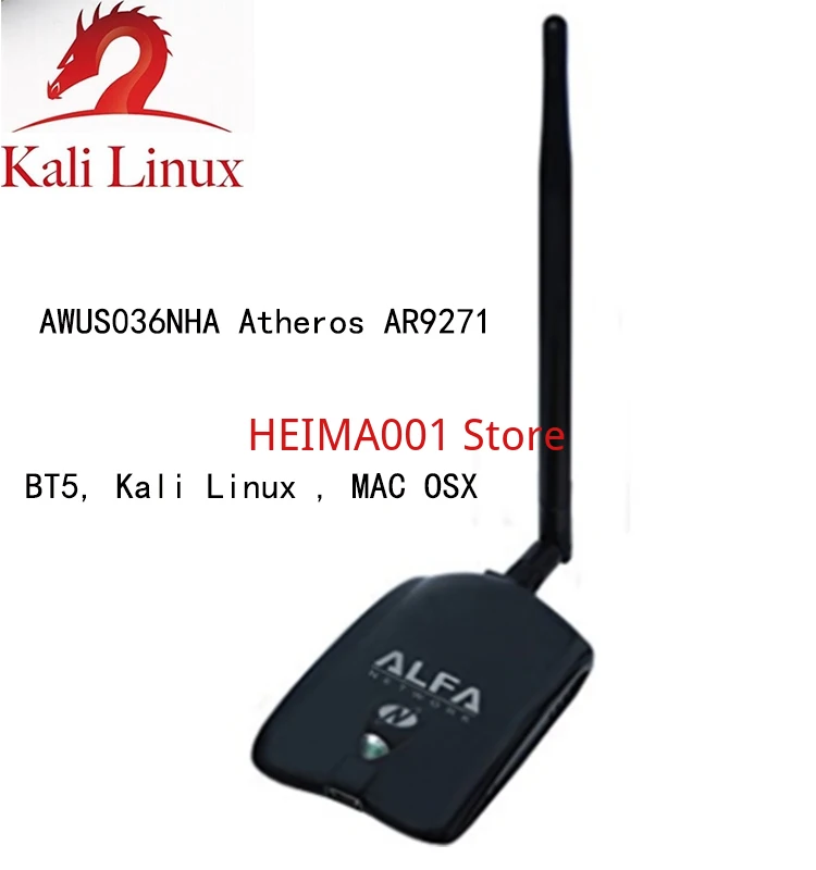 Made in Taiwan/ALFA AWUS036NHA AR9271 scheda di rete Wireless BT5 Kali Linux Ubuntu