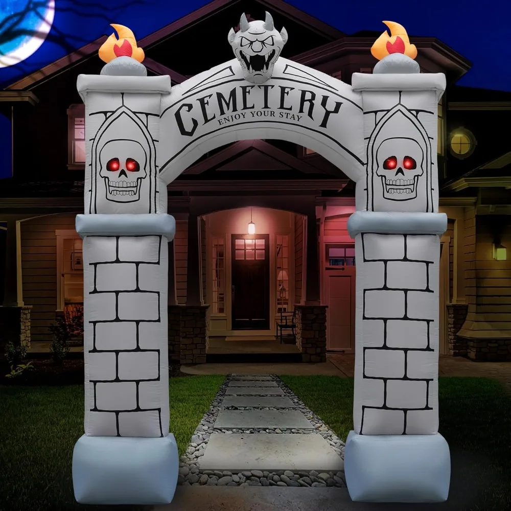 

Halloween Inflatables 9ft Haunted Cemetery Archway. Large Inflatable Outdoor Halloween Decorations