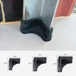 1Pcs L Shaped Angle Iron Foot Pads Non-Slip Floor Protector Black Rubber Angle Iron Caps Steel Frame Leg Pads 3cm 4cm 5cm