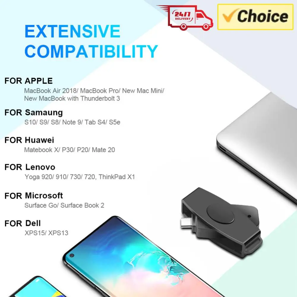 

Type-C Smart Card Reader Portable Card Reader Adapter Bank Tax Declaration Accessories Support for Windows for OS