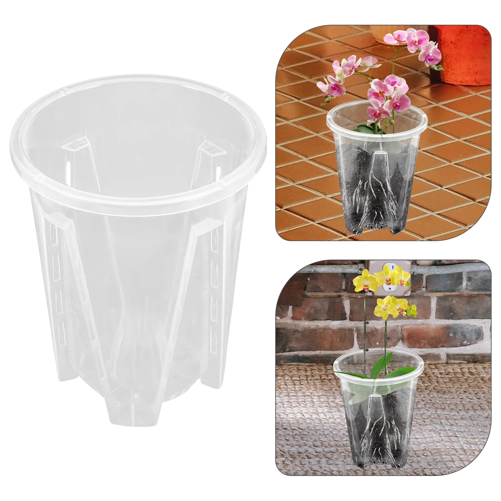 6 Pcs Phalaenopsis Flower Pot Nursery Pots Gardening Flowers Planter Holder Clear Orchid with Holes