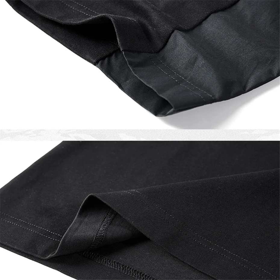 Men's Techwear Summer T Shirts Harajuku Black Short Sleeve Tshirt Male Tactical Function T-shirt Cotton Tops Tees Male