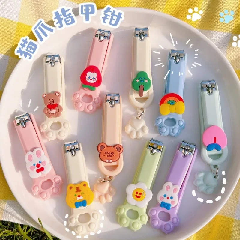 Cute Cartoon Bear Girls Heart Nail Clippers Cutter for Kids Nail Scissor Trimmer Kawaii Beauty Nail Art Baby Care Tool