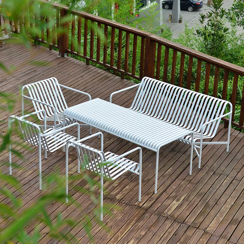 Wrought iron outdoor garden table and chair combination balcony casual backrest chair balcony courtyard set organized coffee tab