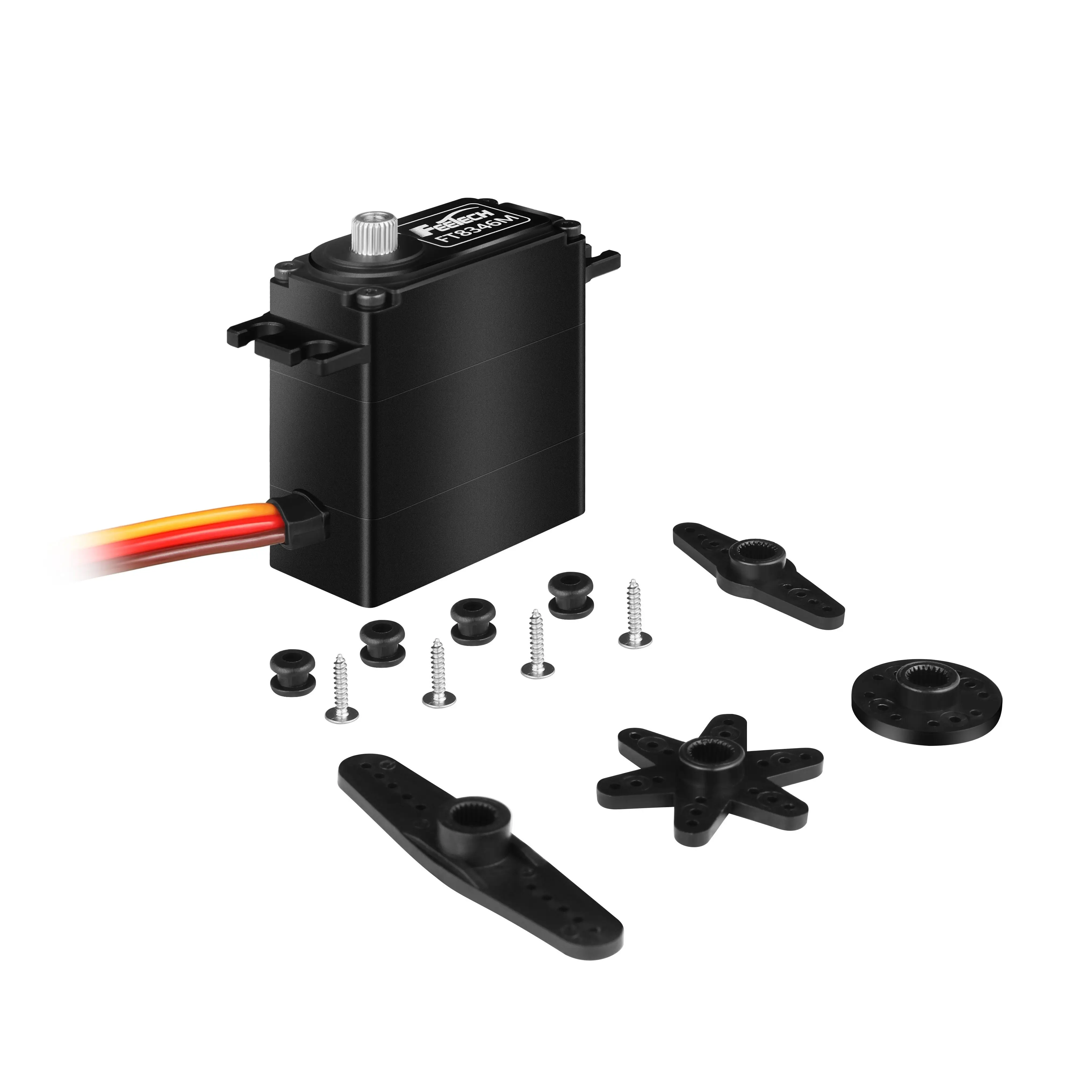 Servo Digital Standar 40kg dengan Gear Baja Metal Penuh 360 Derajat Torsi Tinggi FT8346M untuk Mobil RC 1/8 1/10 Baja Helikopter