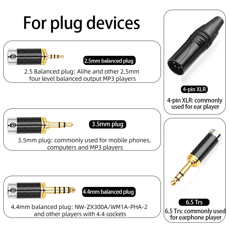 Hifi Mdr Z7 kabel słuchawek 1 do 2 jack 3.5 4.4mm zrównoważony OCC srebrny ulepszenie kabel słuchawek dla HIFIMAN HE1000se HE6se he400