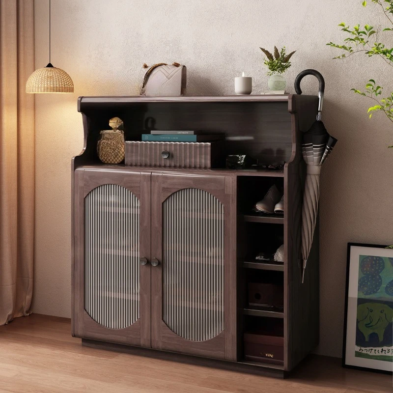 باب إطار من الخشب الصلب، خزانة شرفة ذات سعة كبيرة، خزانة تخزين شرفة الرياح، خزانة بهو بسيطة وحديثة