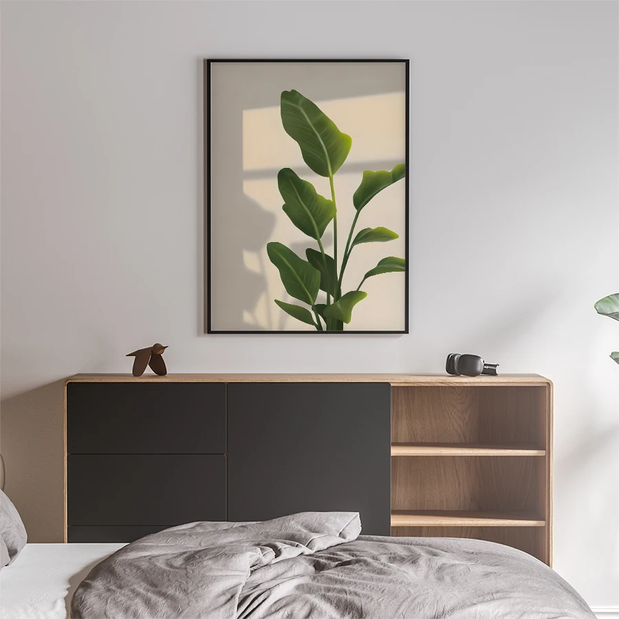 

Картина на холсте с тропическим банановым листом - Настенное украшение для дома, подходящее для дома и офиса - Идеальный подарок и украшение