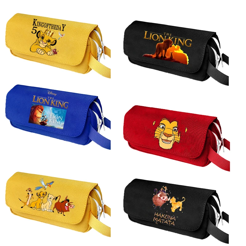 Mufasa Lion King Pencil Case Disney Cartoon Anime Stationery Bags Boy Girl Fashion Large Capacity Pen Pouch Student Pencil Bag