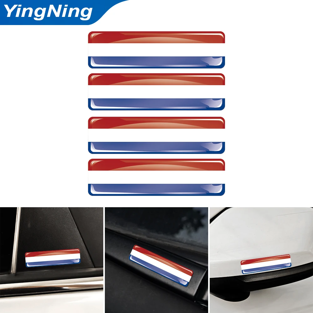 

3D Netherlands Flag Sticker Dutch National Colors Car Motorcycle Emblem 3D Resin Decal Waterproof Outdoor Vinyl Decoration 4pcs