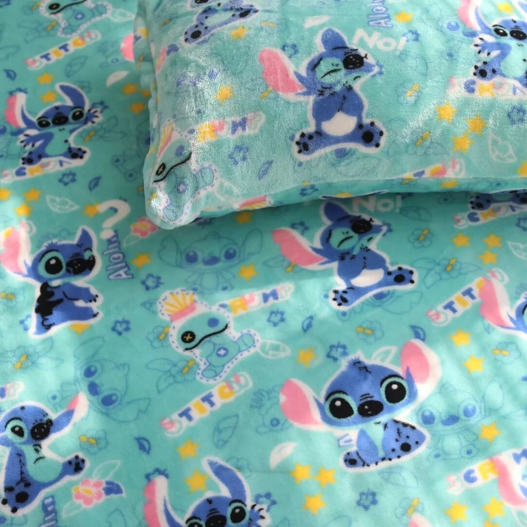 Stitch Comfortable Blanket Cartoon Pattern Japanese Style Printed Blanket Pillowcase Leg Blanket Warm Bedspread Sofa Bed Gifts