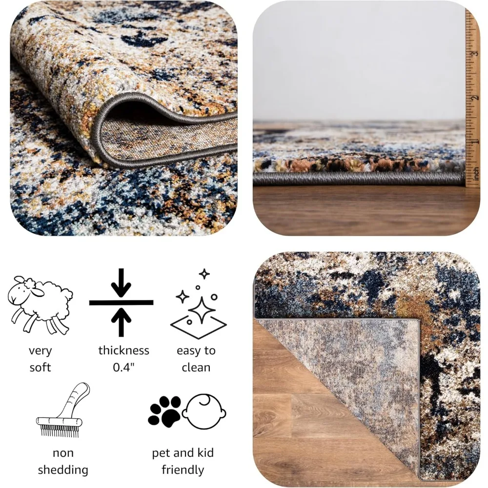 Area Rugs - 5x8 Non-Shedding, Abstract Rugs for Kitchen, Living Room, Bedroom, Dining Room, Entryway