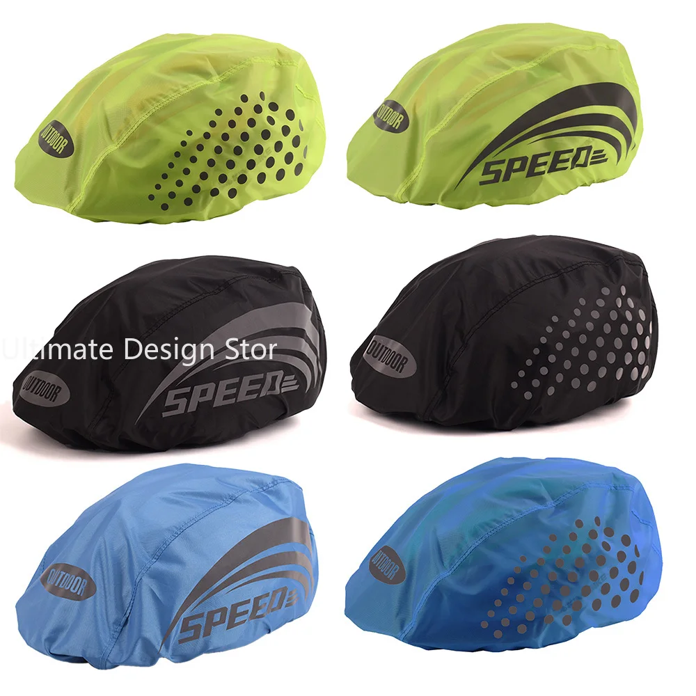 Bicycle Helmet Waterproof Cover With Reflective Strip Cycling Cap MTB Road Bike Helmet Rain Cover Oxford Cloth Protection Cover