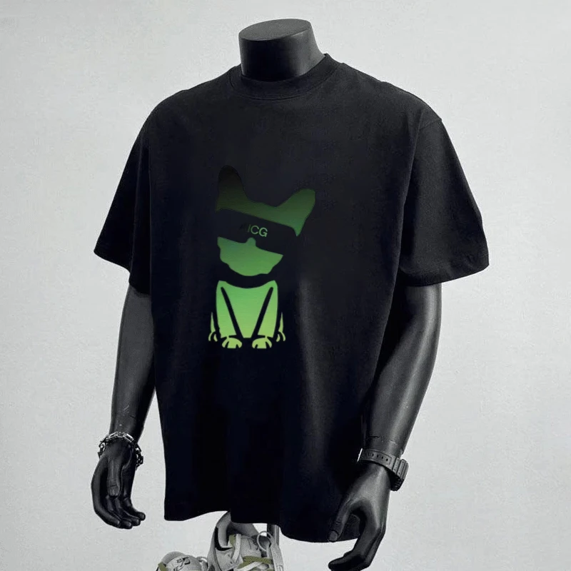 

High-quality cotton printed T-shirts for men and women in summer 2025 loose and casual round-neck short-sleeved tops