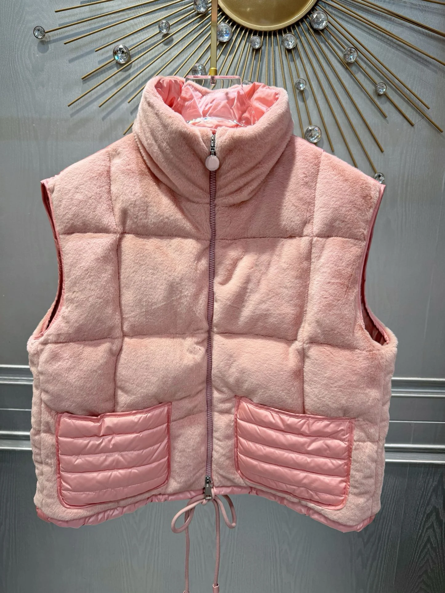 

EVACANDIS Luxury Sweet Women Autumn Winter New Pink Goose Down Vest Coat Warm Thick Casual Zipper High Quality Chic Outwear