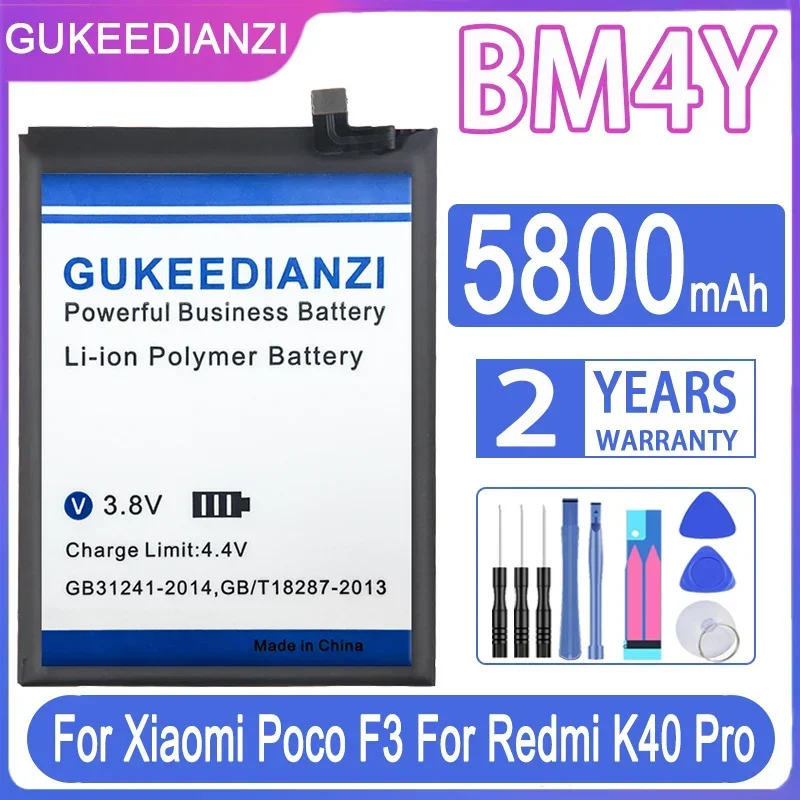 

Аккумулятор GUKEEDIANZI BM4Y 5800 мач для Xiaomi Poco F3 для Redmi K40 Pro K40Pro