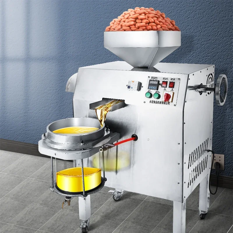 

Commercial oil press YG60 peanut walnut hot and cold double pressing stainless steel intelligent temperature control oil pressin