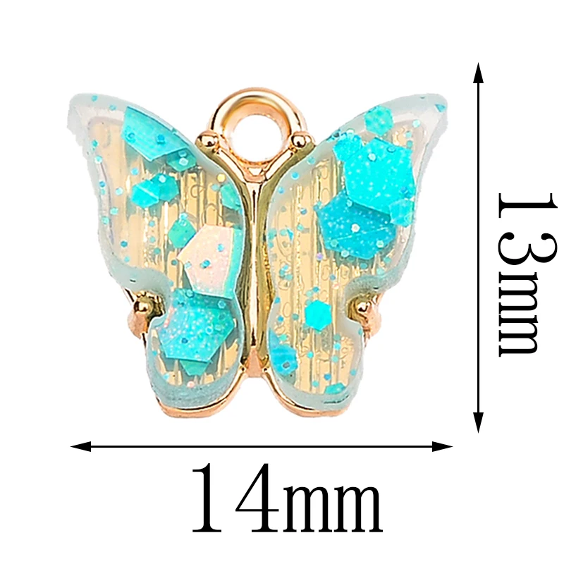 10pcs 13*14mm Butterfly Enamel Pendant Charms Necklaces Wholesale Women\'s Bracelets Earrings Charms For Jewelry Making DIY