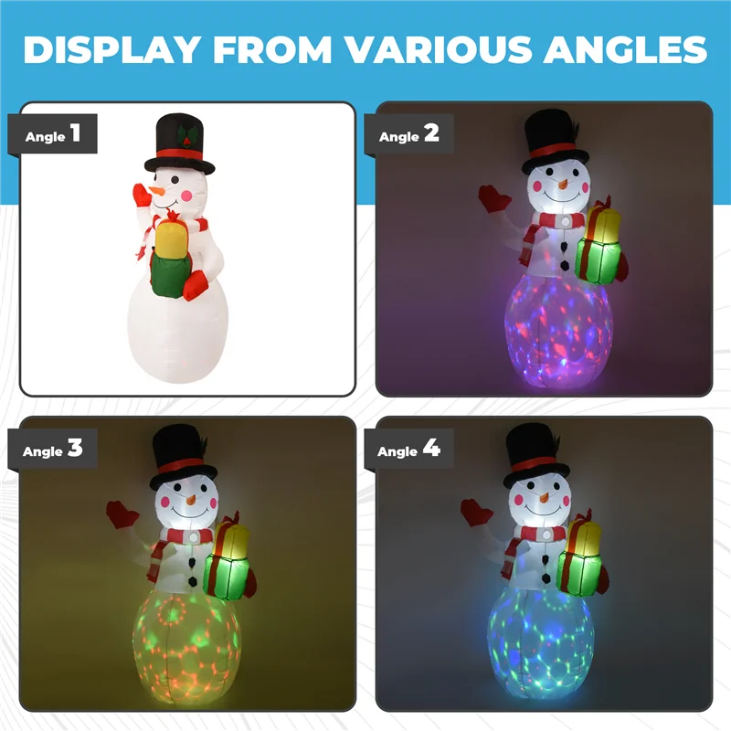 

B03C-150Cm светодиодный надувной снеговик с подсветкой, воздушный насос, ночник, надувные игрушки, домашний и уличный рождественский декор