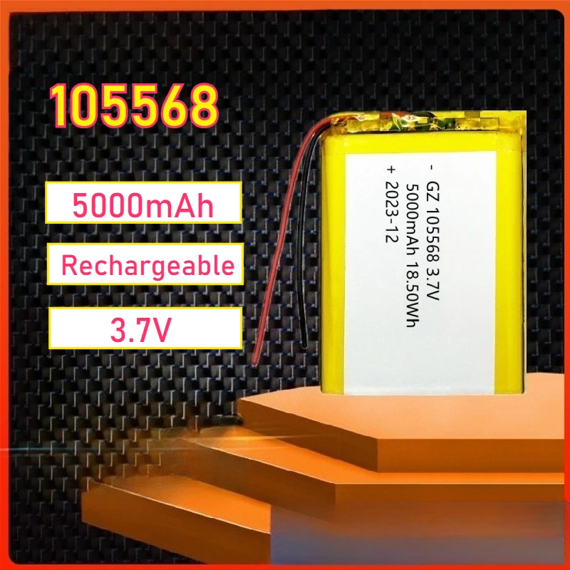 Nuevo 1-10 Uds 105568 5000mAh 3,7 V batería li-po recargable para banco de energía calentador de manos luz LED Robot inteligente baterías de polímero de litio