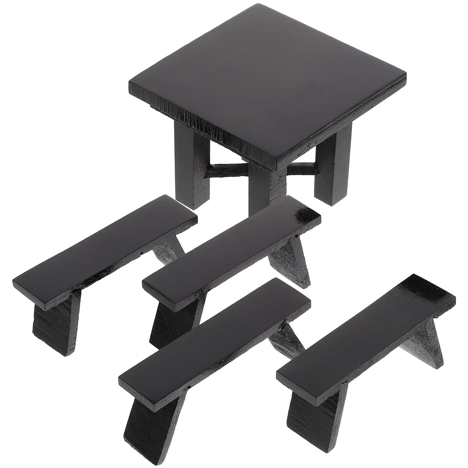 

1Set Miniature Wooden Desk Chair Set Realistic Small House Dining Room Decoration for Dollhouse Layout Photography Prop