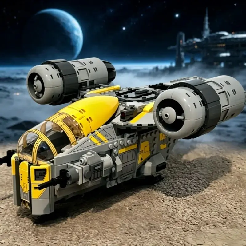 Designer Home Decor MOC Diy Set Creative Star-Ship MOD Spaceship SI-FI Collection Model Building Blocks Toy Christmas Xmas Gifts